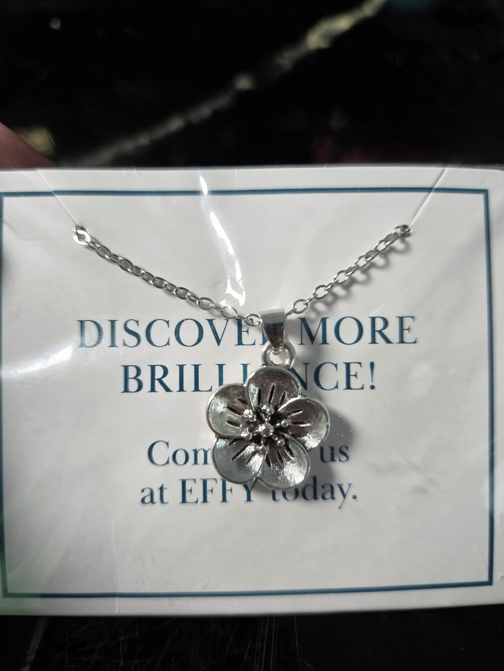 Effy Silver Finish Flower Pendant Necklace
